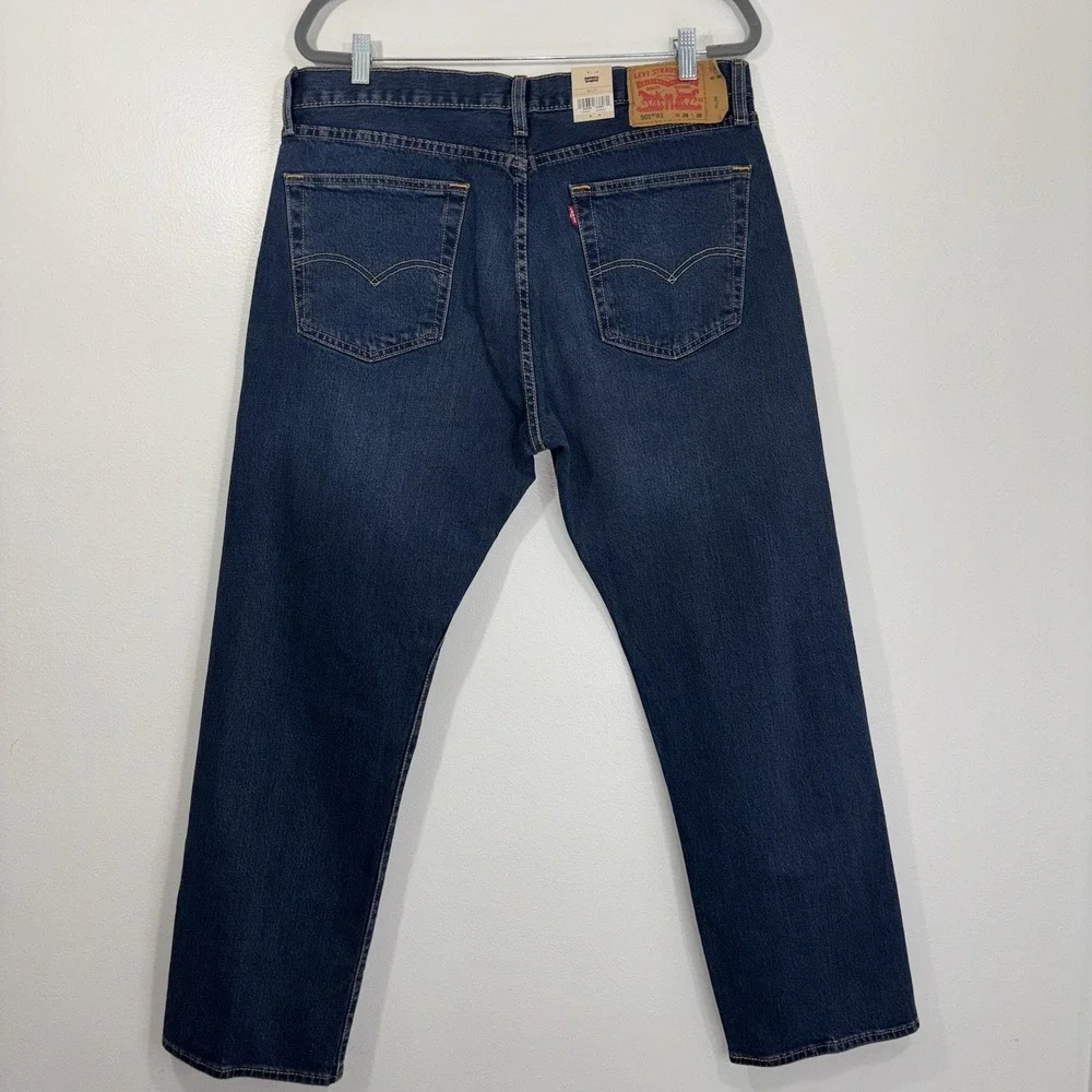 Levi's 501 '93 Jeans Mens 36x30 Blue Straight Fit Button Fly Dark Wash Denim NWT